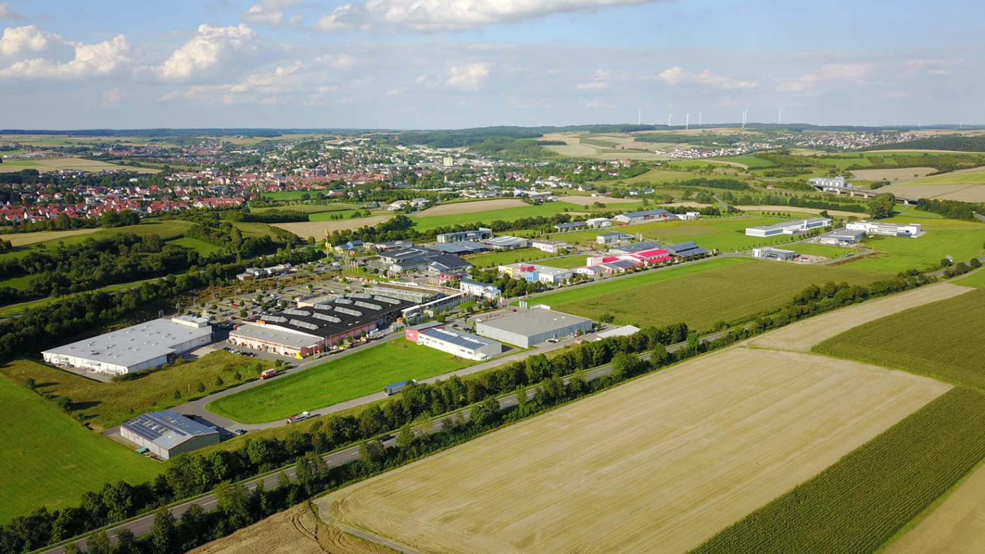 Aerial view of the business park