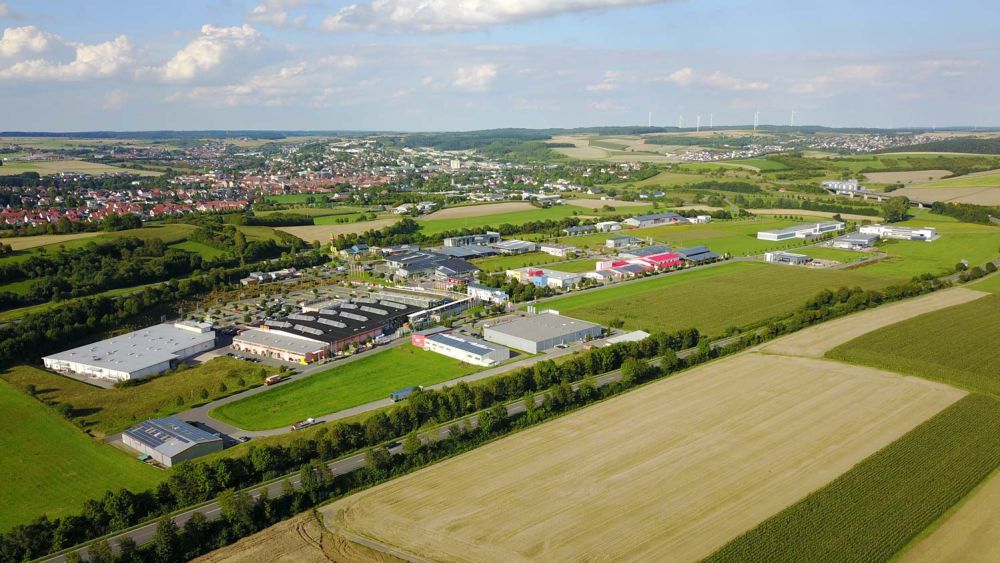 Aerial view of the business park